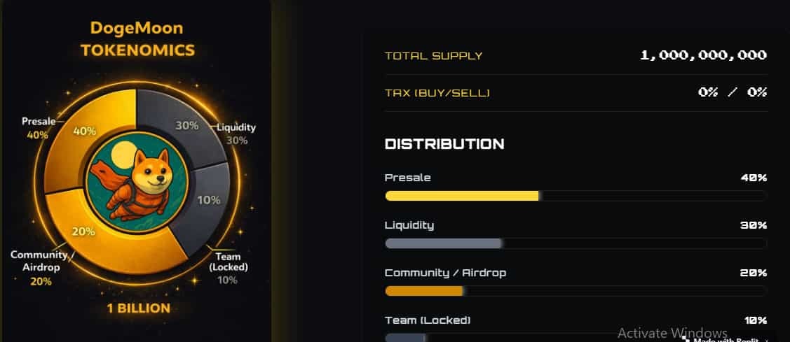 Dogemoon tokenomics