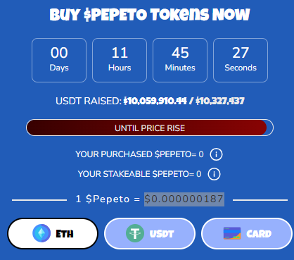 pepeto presale end date: final stage live 