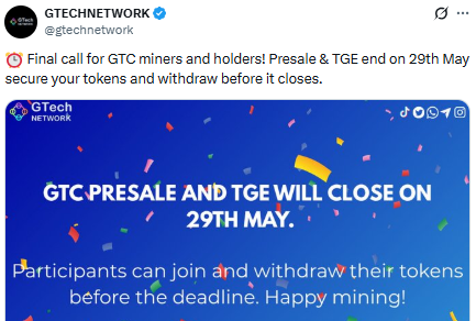 Gtech network presale and TGE closing