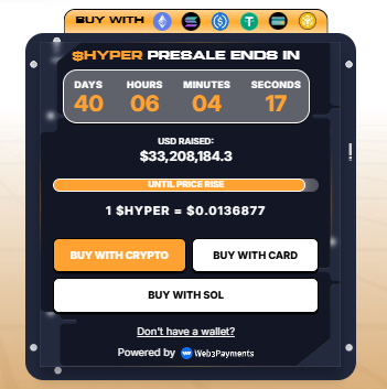 Bitcoin Hyper Presale Dashboard