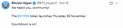 Bitcoin Hyper Launch Update