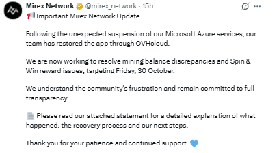 Mirex Network News Latest Update