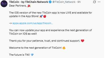TikCoin Network News Update