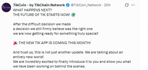 Official TikCoin Network News Update
