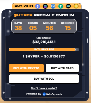Bitcoin Hyper Presale Dashboard