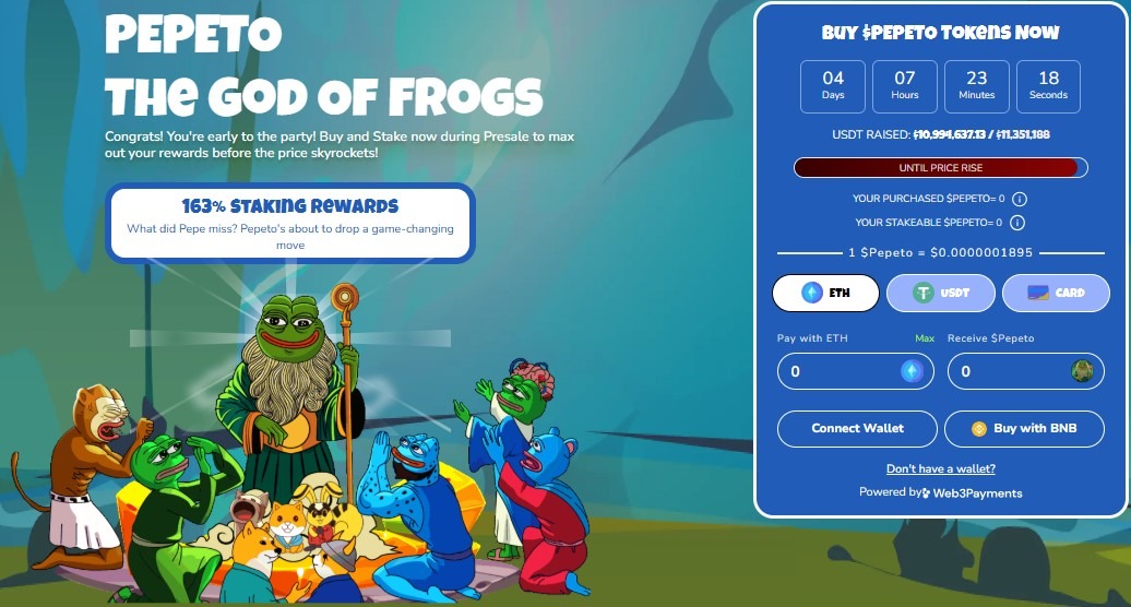 The PEPETO homepage