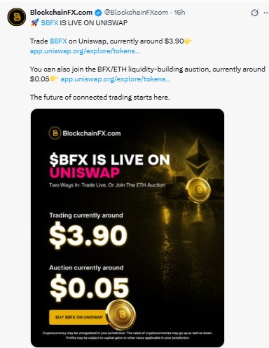 BFX/ETH liquidity-building auction
