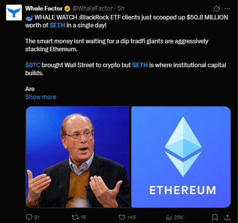 Ethereum news today blackrock