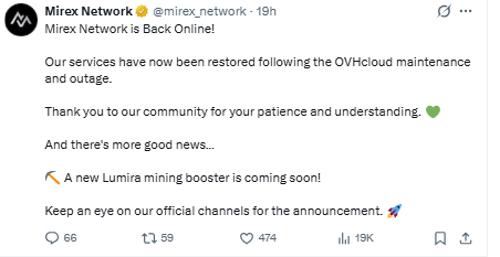 Mirex Network News Update