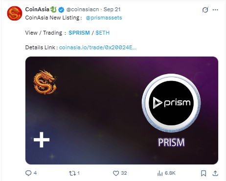 CoinAsia listing post added