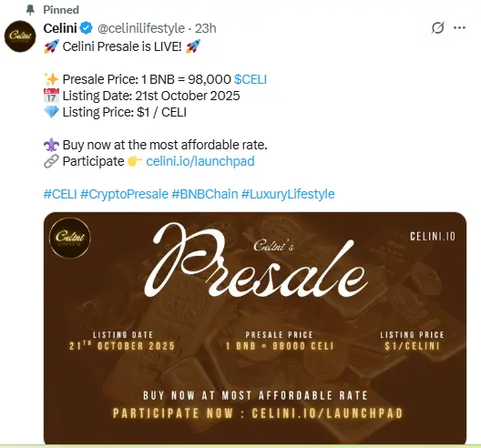 Celini Presale 2025: Where Old Money Elegance Meets New Wealth