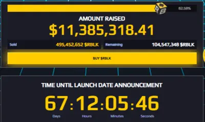 Rollblock $RBLK Presale Hits $11.4M with 82% Sold: Act Now